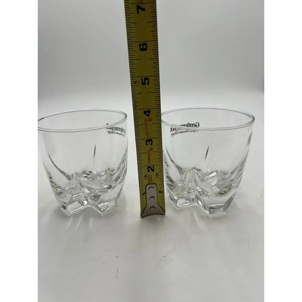 Pair Gentleman Jack Rare Tennessee Whiskey Heavy Rocks Glasses Barware
